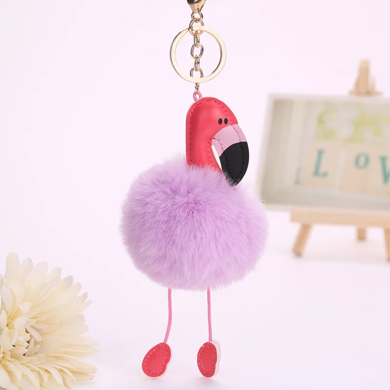 Брелок для ключей Juelee из искусственной кожи PU с фламинго|fluffy key chain|key chainkey chain fluffy |
