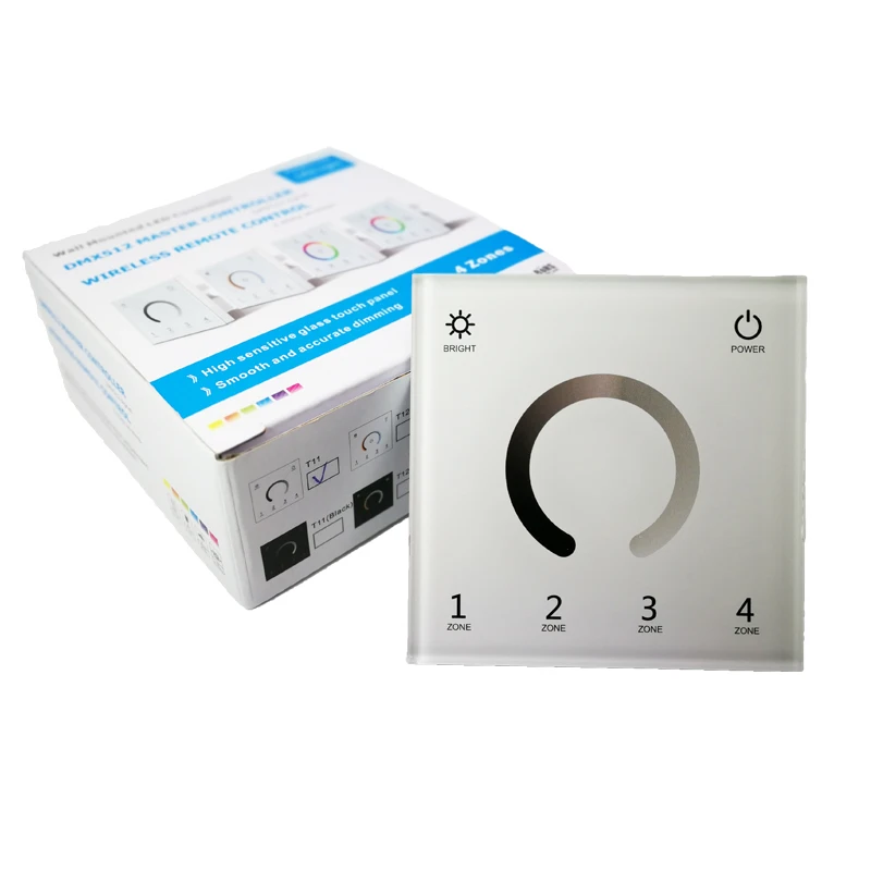 Светодиодный DMX диммер с D4-L 4 канала DMX deocder AC85V-240V Сенсорная панель настенный DMX мастер диммер Многофункциональный сенсорный диммер