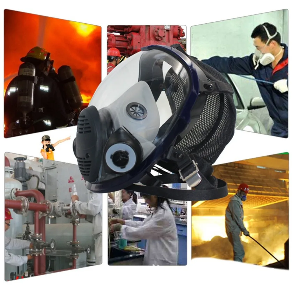Chemical mask 6800 17suits 6001 Gas Mask acid dust Respirator Paint Pesticide Spray Silicone filter | Безопасность и защита