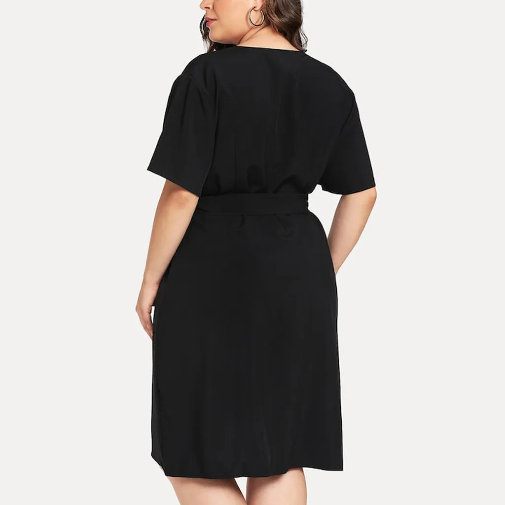 Женское платье 5XL, повседневное, элегантное, Бандажное, летнее, до колена, сексуальное, вечернее, вечернее, ночное платье, размера плюс, vestidos robe Femme 19A26