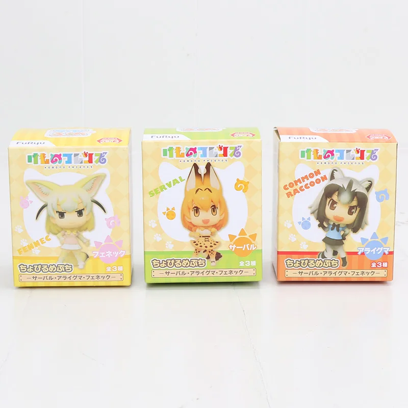5 см 3 шт./компл. аниме Kemono Friends Fennec Serval Common из енота ПВХ фигурка игрушка | Игрушки и