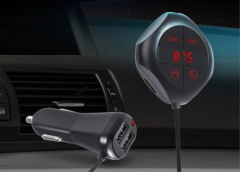

Car MP3 Player Bluetooth FM Transmitter Handsfree Car Kit Audio Radio Voltage Monitor TF U Disk 2 USB Charger Audio Car Music
