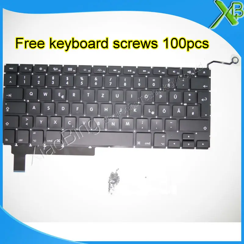 Немецкая клавиатура Deutsch QWERTZ Tastatur + винты для клавиатуры 100 шт. MacBook Pro 15 4 дюйма A1286