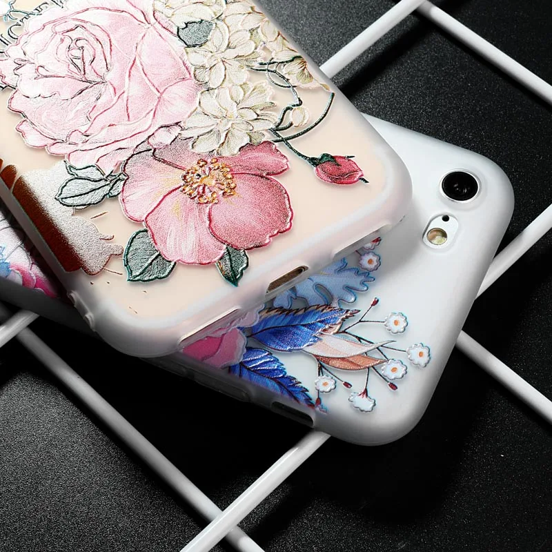 3D рельеф чехол для iPhone 6 s Мягкий защитный Вернуться ТПУ 5 5S 6s Plus X XS Max XR телефон