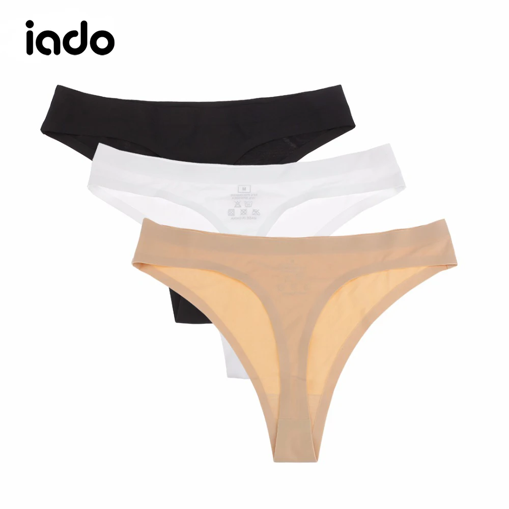 Iado 3 шт сексуальные женские стринги бесшовное нижнее белье с низкой талией Трусы