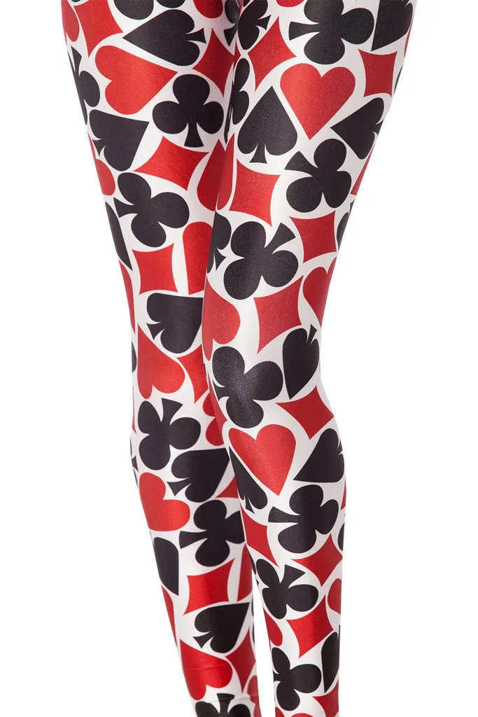 

Fashion Women 4 Kinds of Playing Card Leggings Slim Fit Thin Elastic Polyester Cos Party Pants Casual Trousers Drop Shipping