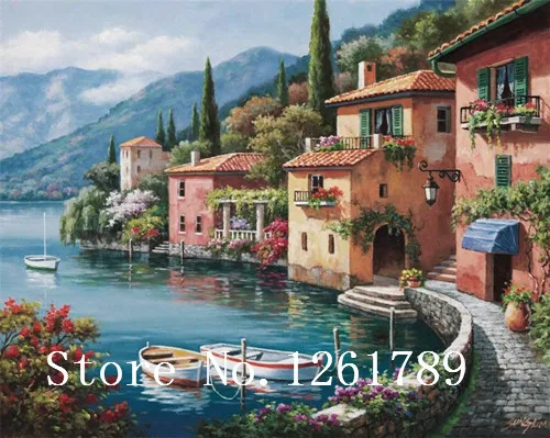 Набор для вышивки крестиком 14 карат картина маслом пейзаж дом картины