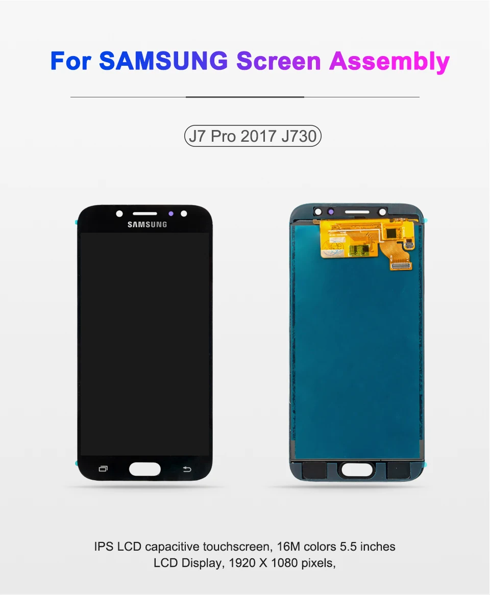 J730 ЖК-дисплей для samsung Galaxy J7 Pro J730 J730F ЖК-дисплей Дисплей кодирующий преобразователь сенсорного экрана в сборе J730F J730GM J730G ЖК-дисплей s 5,5 дюймов