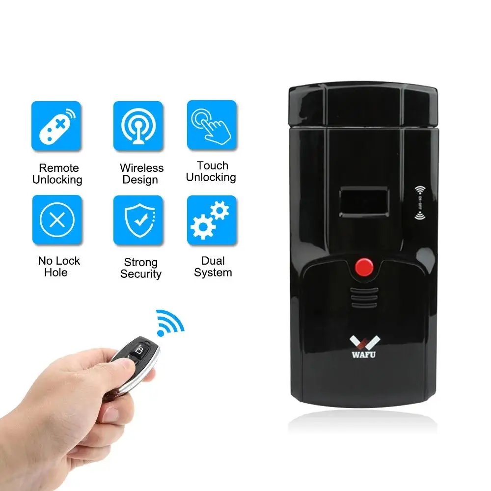 No Phone control WAFU Умный Замок HF-011A электронный замок дверной замок телефон управление беспроводной Дистанционное управление; Электроника Умный Замок бесключевые замки для дверей - Цвет: No Phone control