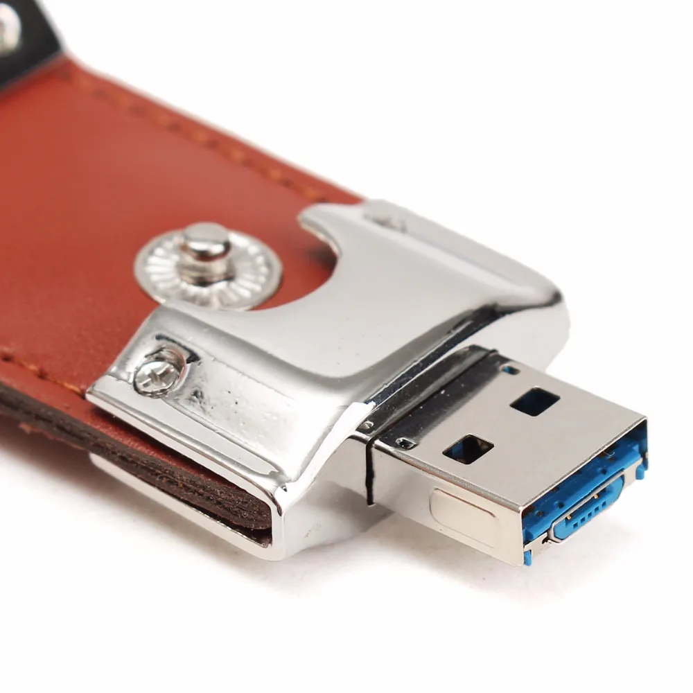 2 в 1 Кожаный USB OTG Флешка 64 ГБ 32 16 Гб 8 4 Dual Micro карта памяти для смартфонов на Android