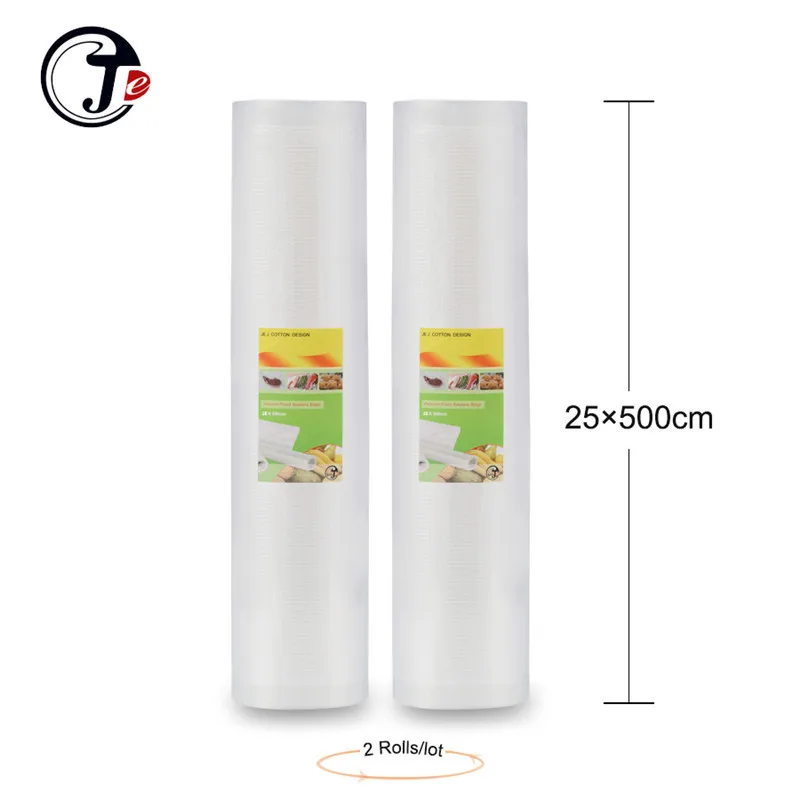 2 Rolls 25x500cm 6 размеров, 12/17/20 мм/22 мм/28/25*500 см вакуумные запайки пакетов пакеты для вакуумной упаковки зерна машины для упаковочных материалов, пищевая упаковочная машина - Цвет: 2 Rolls 25x500cm