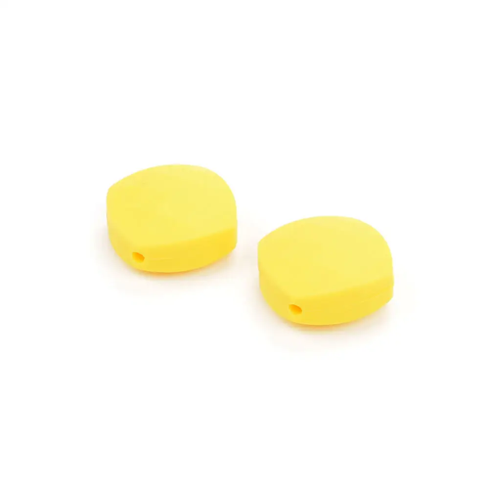 yellow LOFCA Силиконовые бусы для прорезывания зубов квадрат 10 шт. квадратный жевательный детский Прорезыватель Кулоны Оптом ювелирные изделия DIY ожерелье соска клип - Цвет: yellow