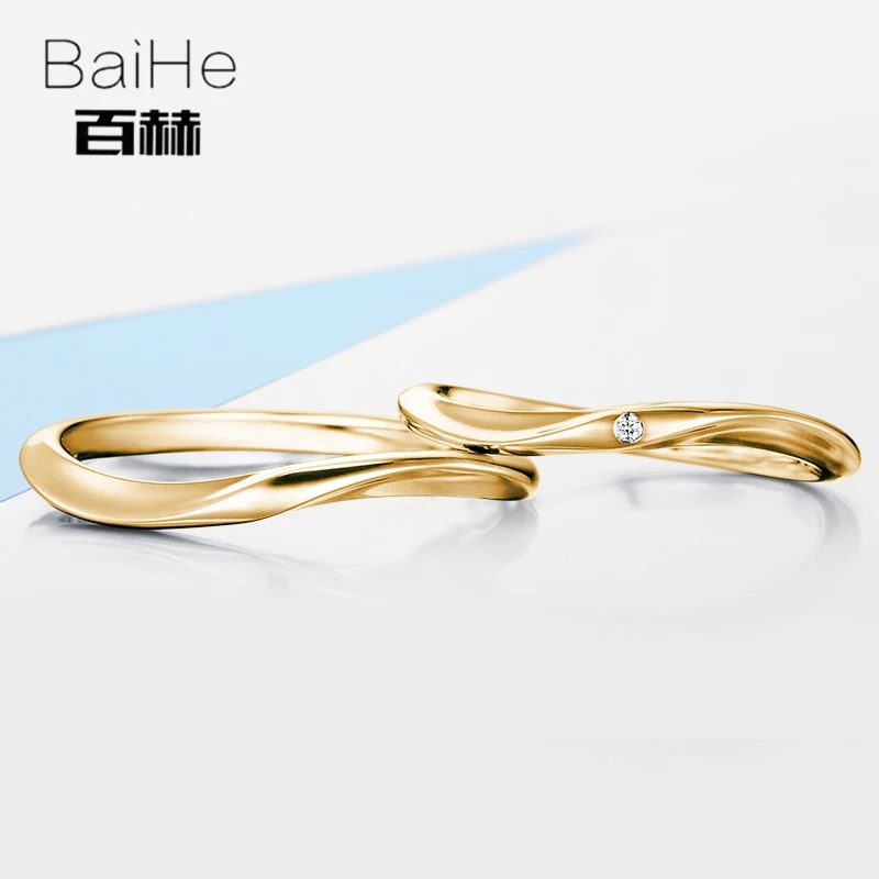BAIHE однотонное 18K Белое Золото 0.01ct сертифицировано H/SI круглой 100% натуральный