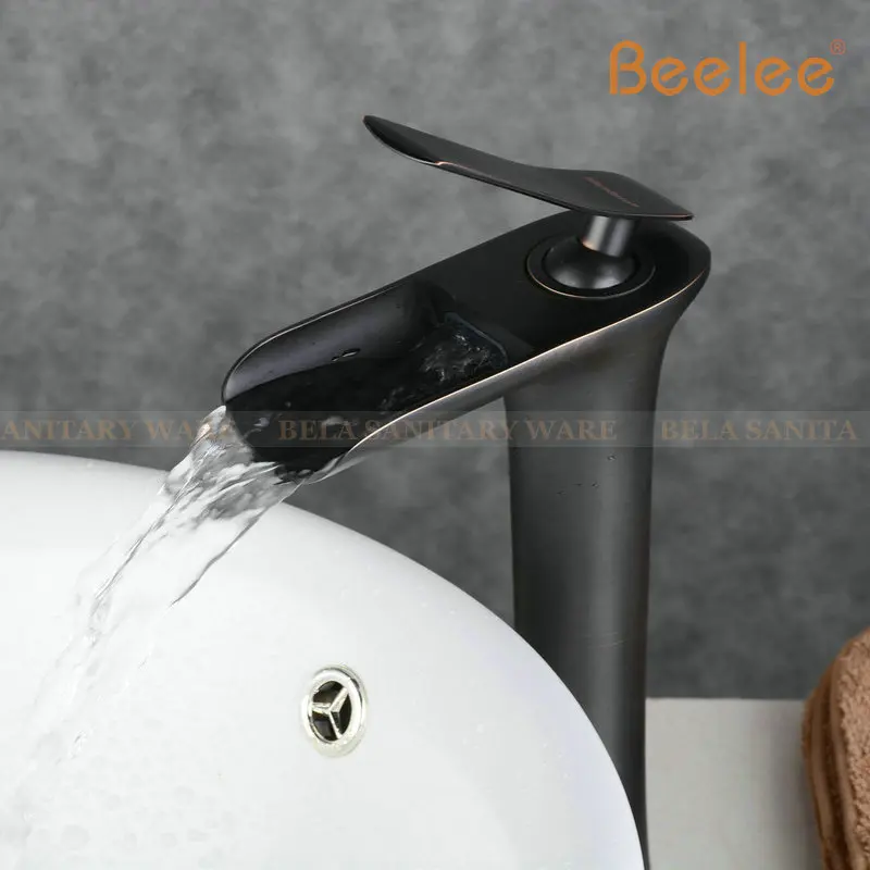 Смеситель для ванной комнаты Beelee кран с водопадом белого и античного цвета