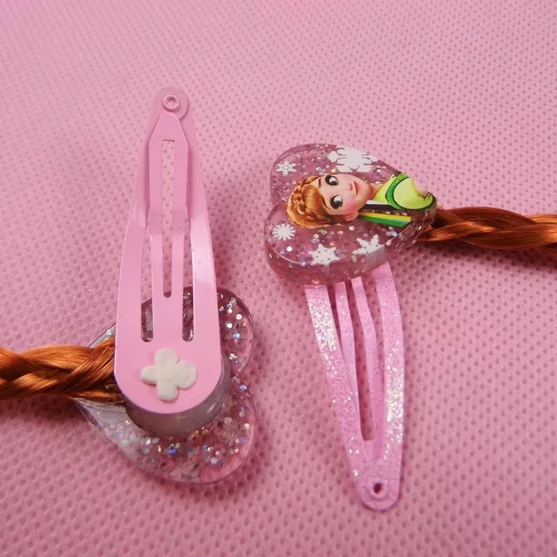 2PCS Kids Cartoon Ribbon Princess Elsa Anna Hair Accessories BB Clips Braid Hairpins Tiaras Headwear Girls Party Gift | Аксессуары для
