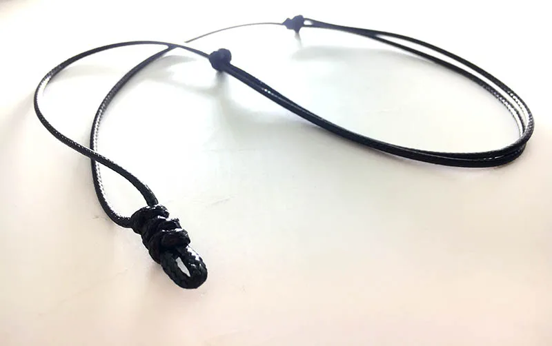 Простое стильное черное кожаное ожерелье на удачу для DIY кулона регулируемое 20 мм
