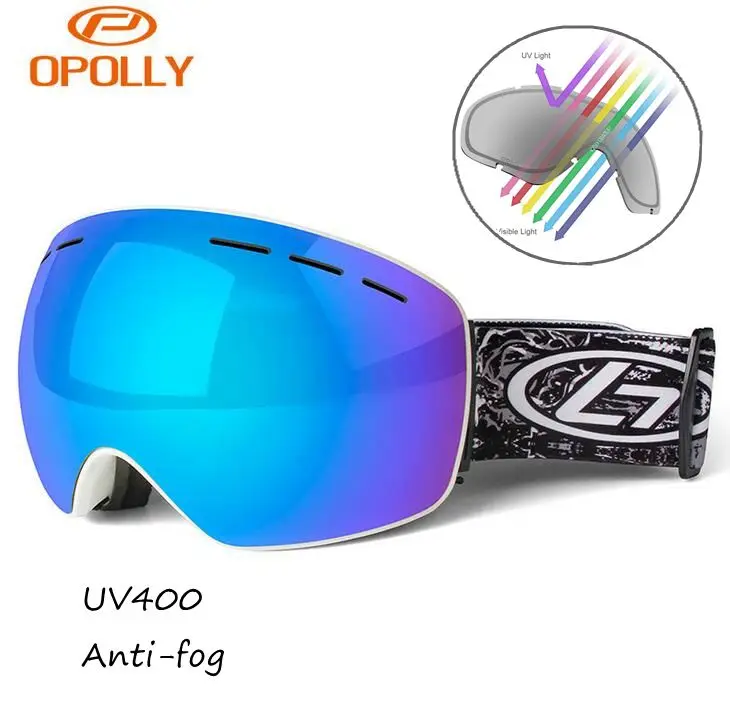 

Очки для сноуборда Анти-туман Защита Uv400 защита для катания на лыжах сноуборде встроенные очки Взрослые лыжные очки маска с двойной линзой