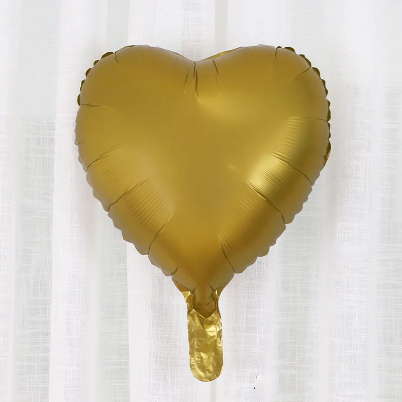 Gold Heart 1 шт. 18 дюймов Сердце Звезда металлик матовое сердце гелиевый воздух воздушный шар из фольги шары для свадьбы и дня рождения вечерние украшения для детского душа - Цвет: Gold Heart