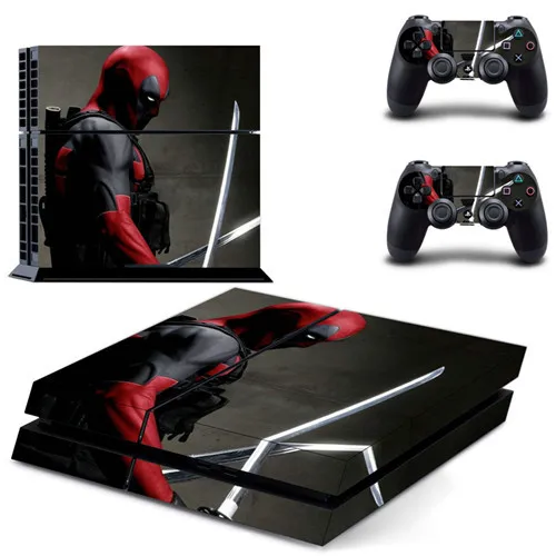 DPTM0426 С изображением дедпула из комиксов Марвел пленка наклейка для PS4 виниловая наклейка, стикер для Playstation 4 консоли и 2 контроллеры PS4 Стикеры - Цвет: DPTM0426