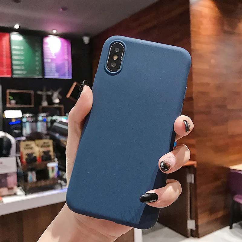 Цветной силиконовый защитный чехол для iphone XR X XS Max 6 6S 7 8 Plus 5 5S SE милый мягкий простой модный чехол для телефона