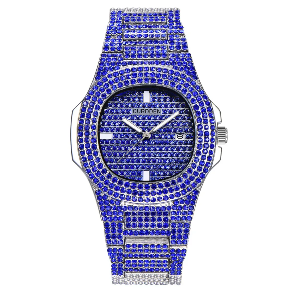 Роскошные женские часы Bling Lady Женские наручные кварцевые золотые с кристаллами и
