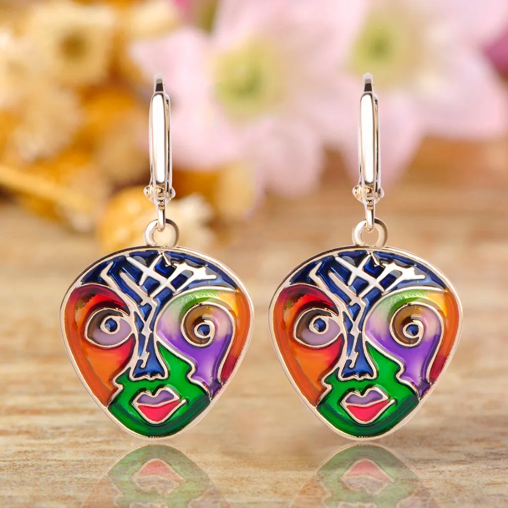 Женский набор украшений Blucome из серег и ожерелий в форме маски с эмалированной