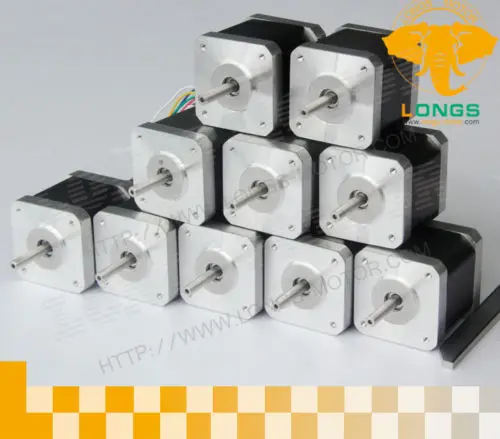 

10pcs Nema 17 stepper motor 55 oz.in, 1.7A 4 leads mini dc motor for 3d CNC Mill Cut Engrave LONGS MOTOR