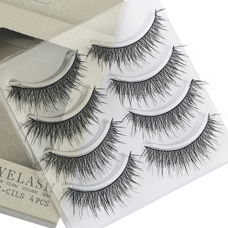 Мягкие синтетические ресницы для наращивания 4 пар/лот ручной работы макияжа |