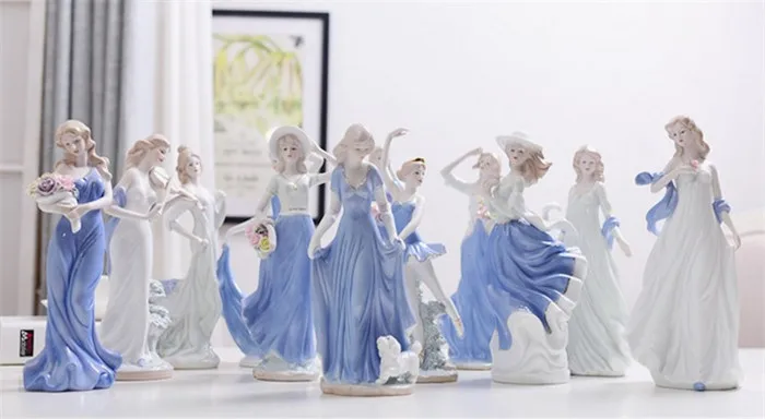 Изящная фарфоровая статуэтка ручной работы Элегантные западные женские