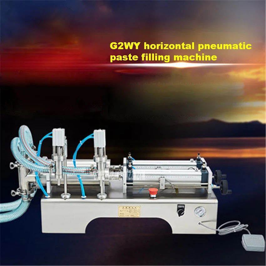 

Новая горизонтальная пневматическая машина для наполнения пасты G2WY с двумя головками, автоматическая машина для наполнения 110 В/220 В 500 Вт ...