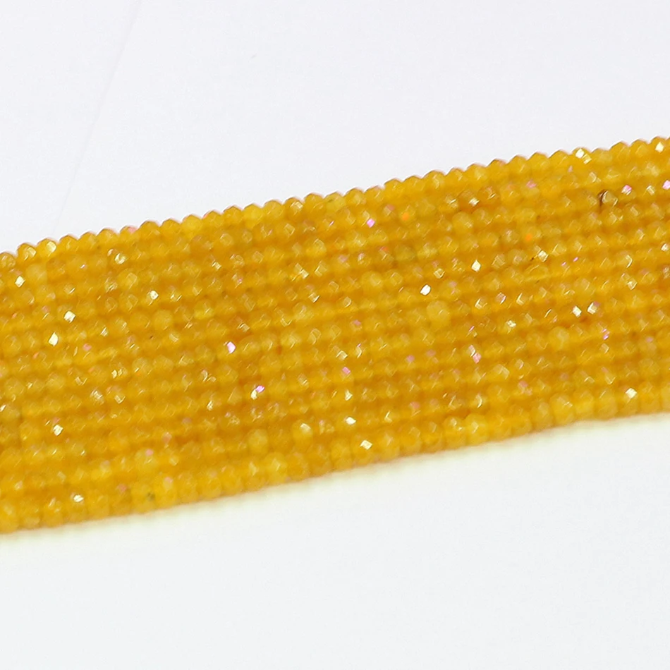 Хит продаж желтые нефриты натуральный камень challcedony rondelle 2*4 мм граненая форма
