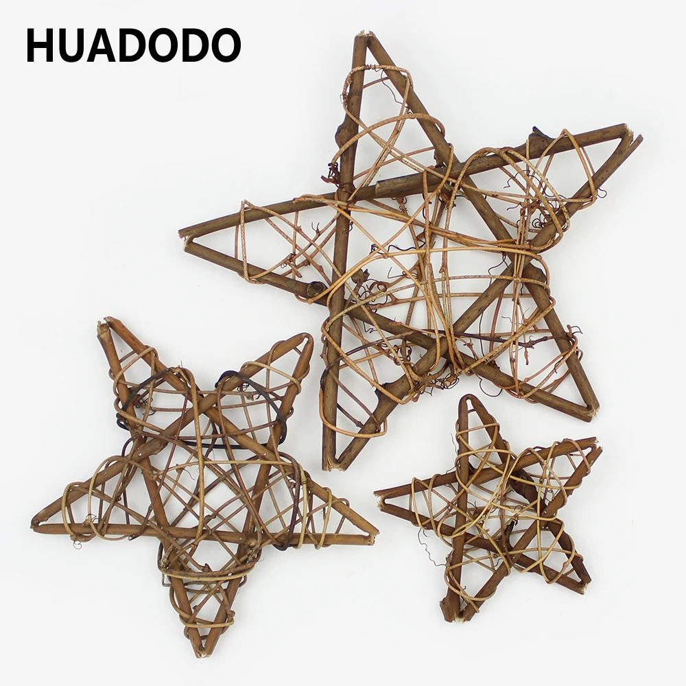 Высушенные Ротанговые венки в форме звезды 10 см/20 см, искусственные цветы, рождественские украшения для дома, ручной работы, подвесной декор для дверей