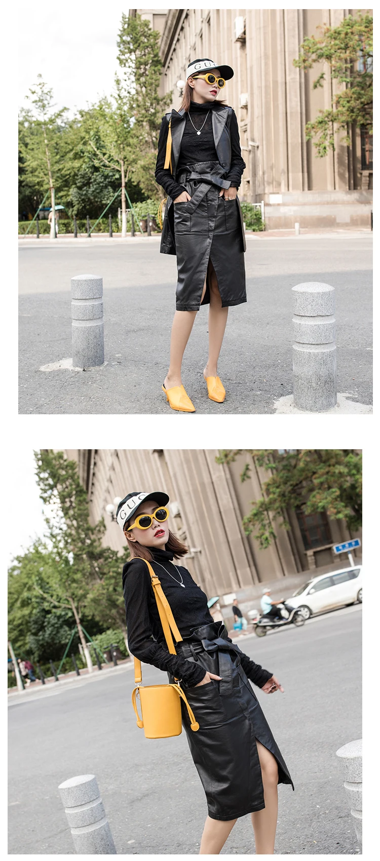 Элегантные кожаные юбки женские с бантом на шнуровке с высокой талией из овечьей кожи юбка-карандаш на шнурке женские юбки до колена