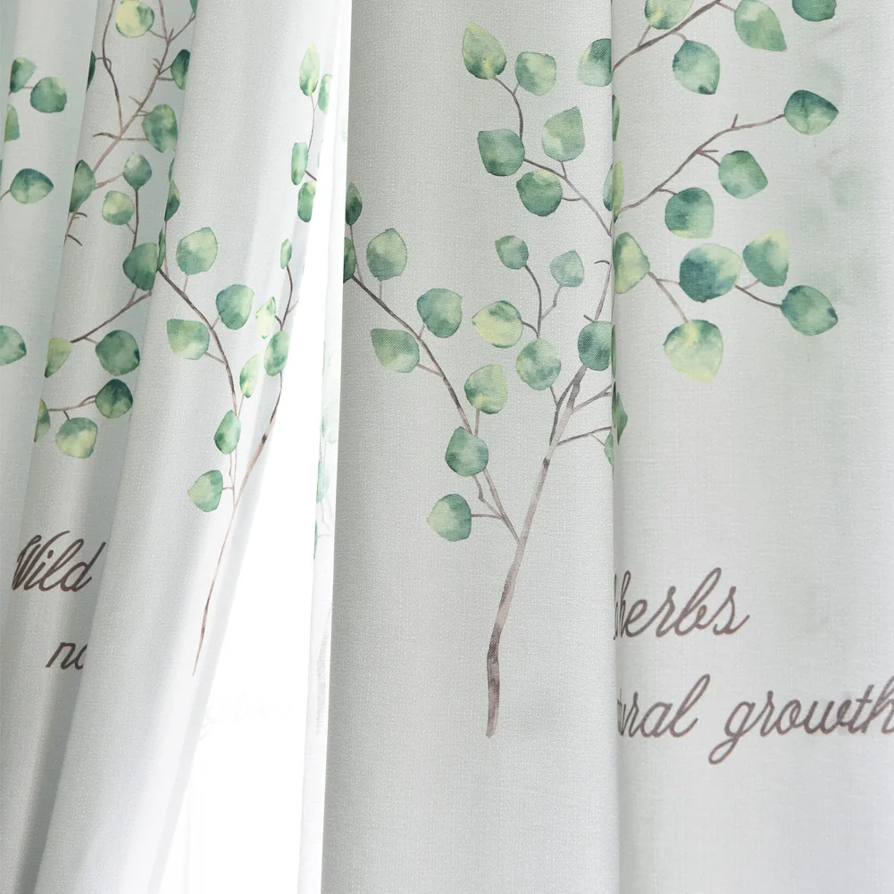 NAPEARL 1 шт. Элегантные занавески-панели с дизайном пасторали, сочетающиеся с гостиной, все свежие нити ткани листьев.