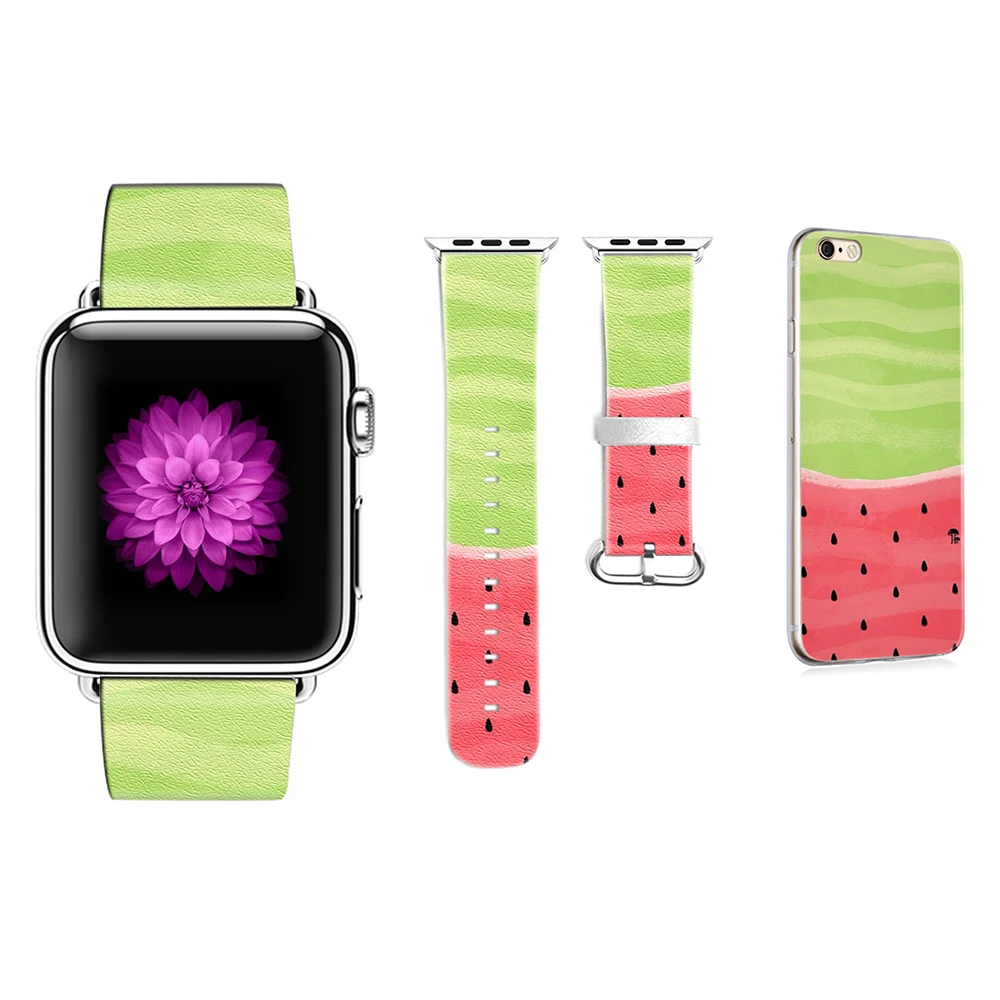 Цветок в стиле граффити ремешок для Apple Watch 38 мм 42 мм 40 мм 44 мм Серия 1 2 3 4 ремешок для Iwatch кожаный браслет подарок для IPhone чехол