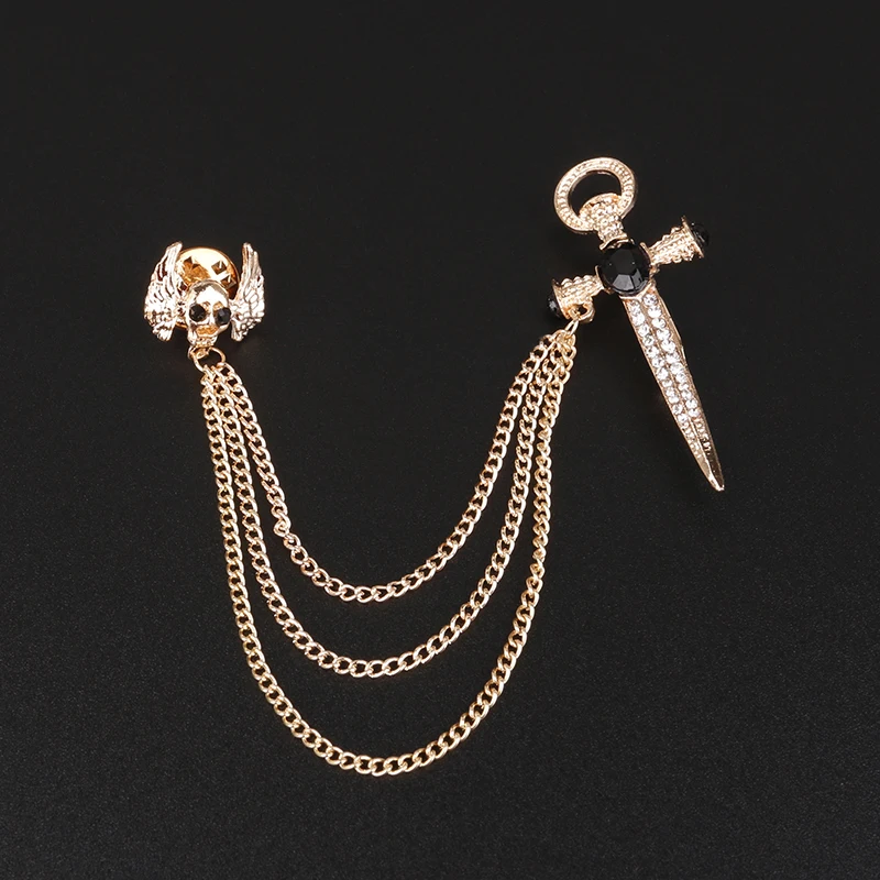 Винтажная брошка Mdiger Мужская брошь кисточка с цепочкой|chain brooch|vintage broochlapel pin brooch |