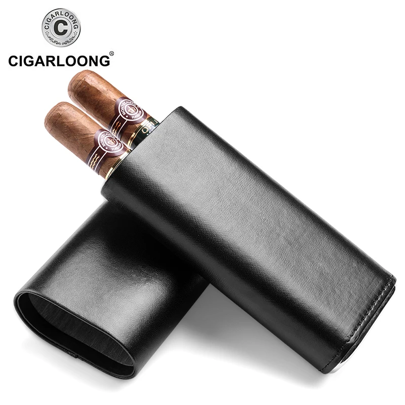 COHIBA дорожный футляр для сигар из кожи и кедра 2 трубки держатель мини Humidor CLH