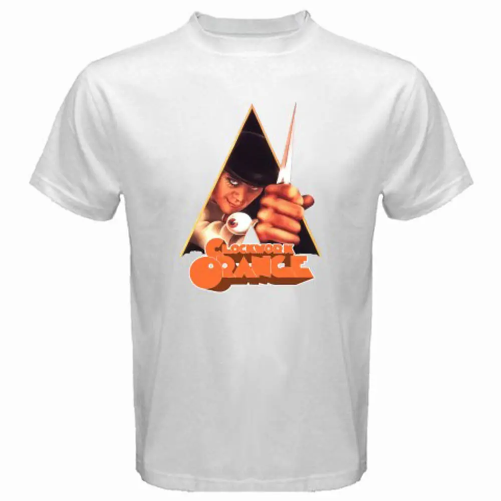 Новая мужская белая футболка Заводной Апельсин Стэнли Кубрик S M L XL 2XL 3XL летняя с