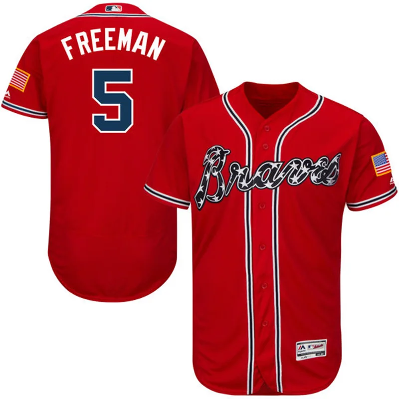 Мужская Фредди Фриман #5 Chipper Jones #10 Хэнк Аарон #44 100% Прошитой Логотипы Flexbase Белый