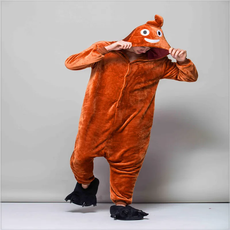 Кигуруми новинка Пижама-комбинезон коричневого цвета унисекс Пижама для