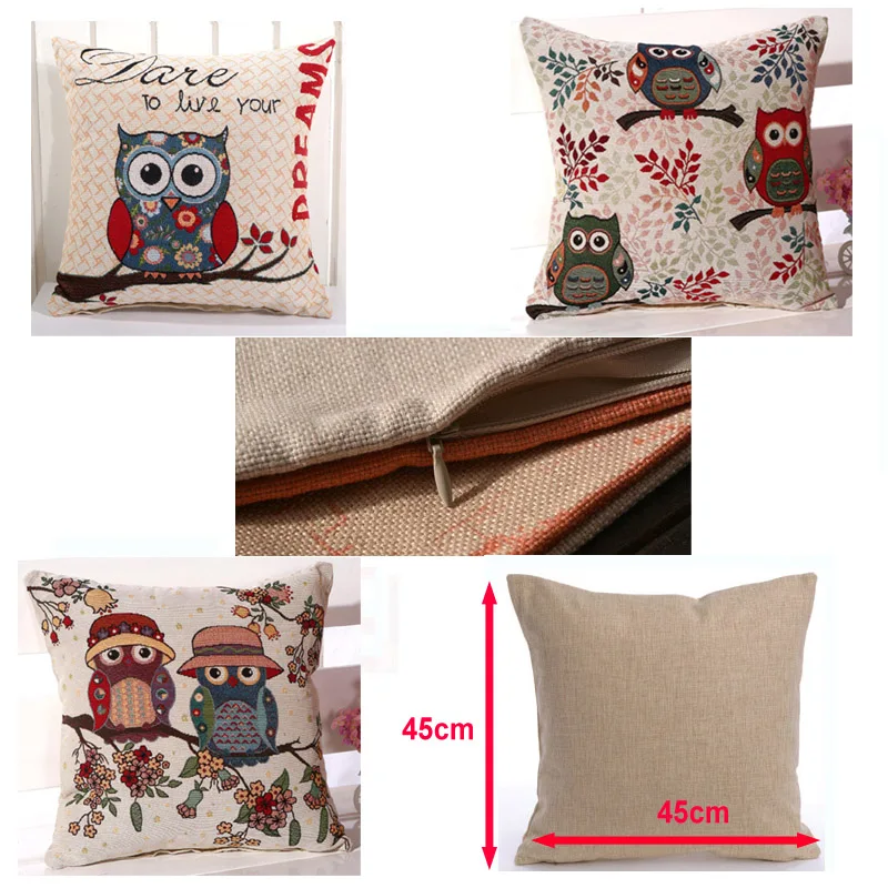 45x45 см Декоративные Винтажные льняные наволочки в виде цветка животного для