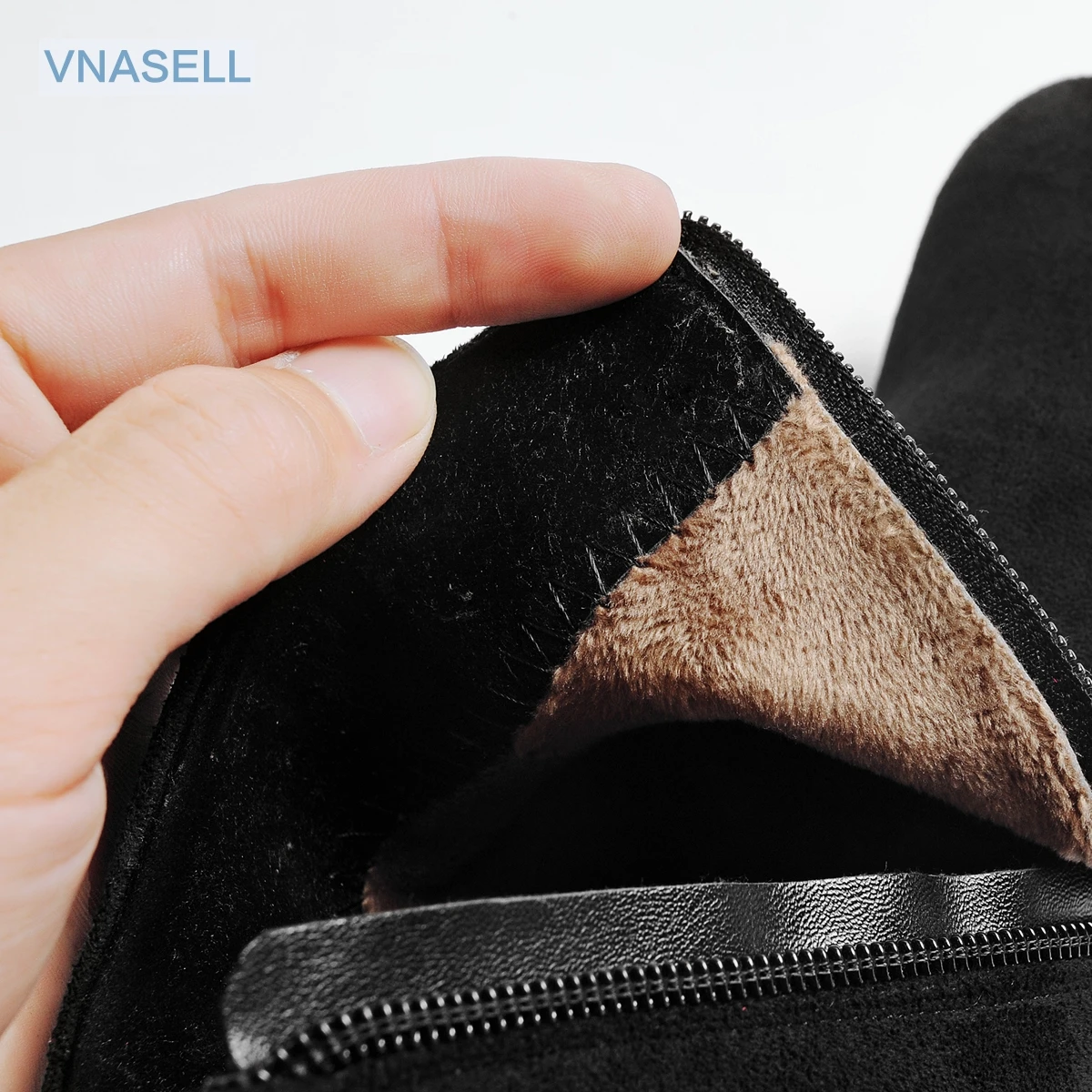 Модные ботильоны Vnasell из натуральной кожи с круглым носком на квадратном каблуке