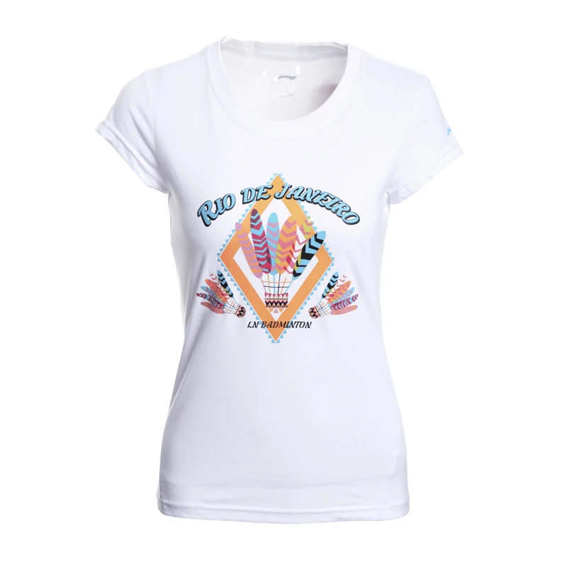 Li Ning женские рубашки для бадминтона дышащие легкие футболки соревнований Топ