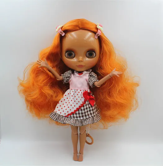 Blygirl Blyth кукла оранжевая кудрявая телесная Кукла Черная кожа совместное тело 19