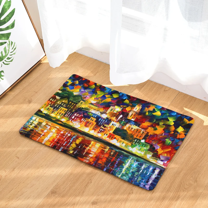 2017 масляная живопись красочные работы печать ковры Нескользящие кухонные
