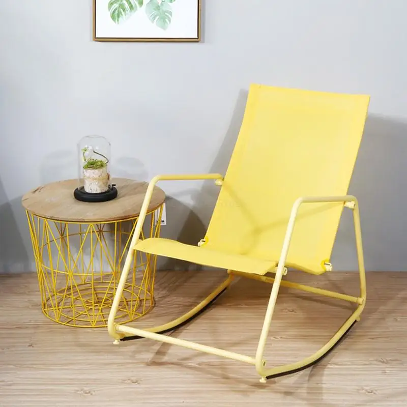 Скандинавский металлический качающийся стул многоцветный Балконный шезлонг