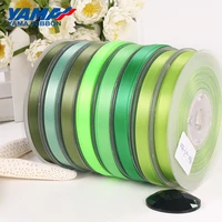 yama double face satin ribbon 6 9 13 16 19 22 mm ribbons 100yards light green for party wedding decoration handmade rose ribbons