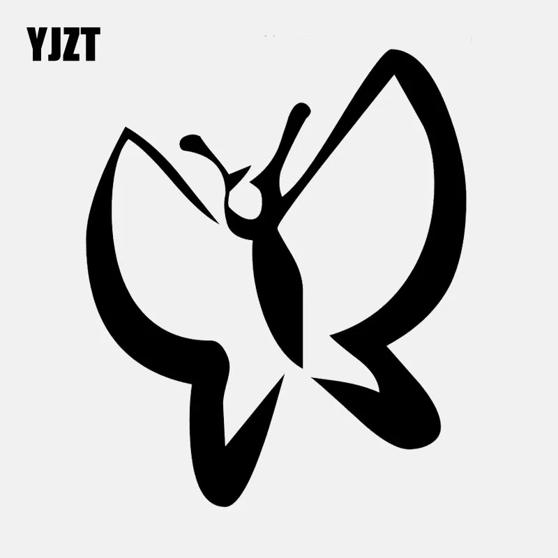 

YJZT, 12,1 см * 14,5 см, Виниловая наклейка в виде бабочки, фотография, черный/серебряный цвет