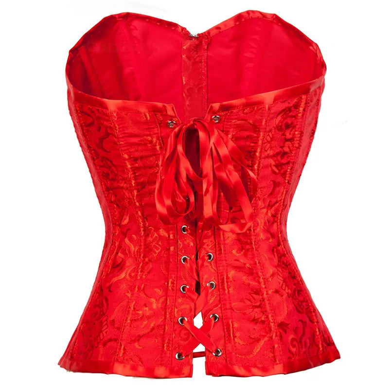 Винтаж Для женщин жаккардовая ткань спереди корсет на молнии Корсеты и бюстье