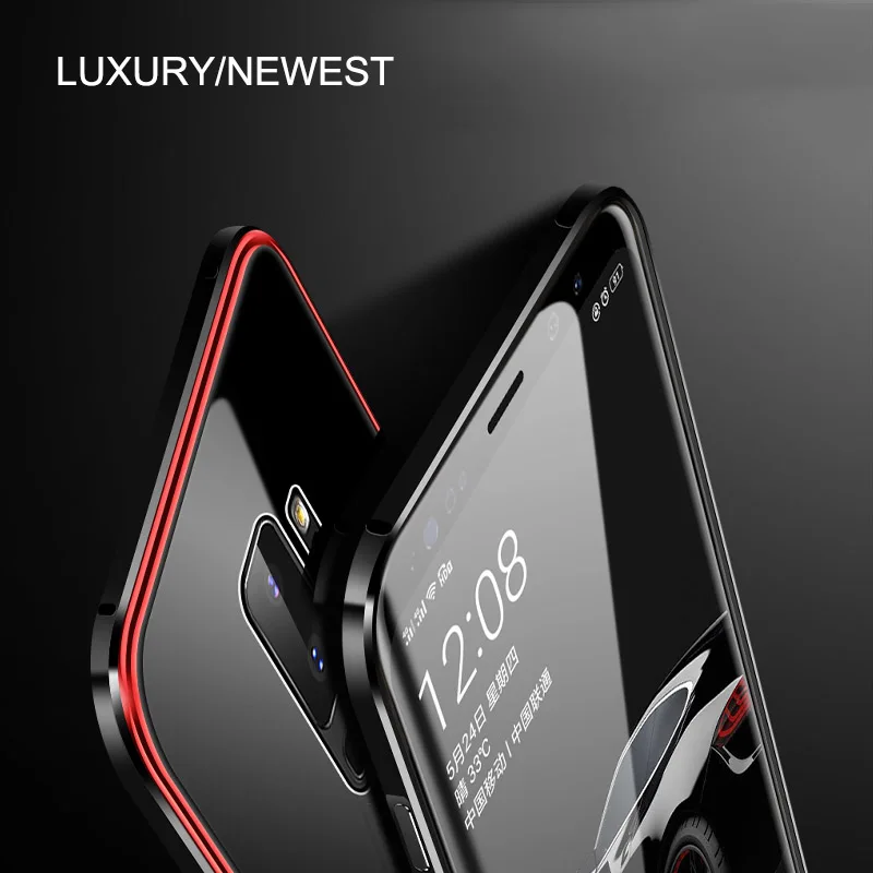 Роскошный Жесткий стеклянный чехол для телефона samsung Galaxy S9 S9 Plus S9+ металлический бампер+ покрытие PC Edge чехол для samsung S9Plus